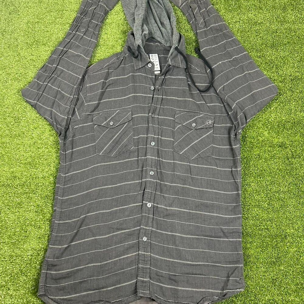 Billabong Men's Grey and Black Shirt